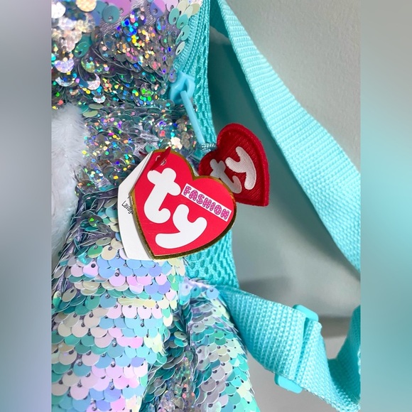 Ty Beanie Boos Sparkle Sequin Cat Backpack - Picture 3 of 5